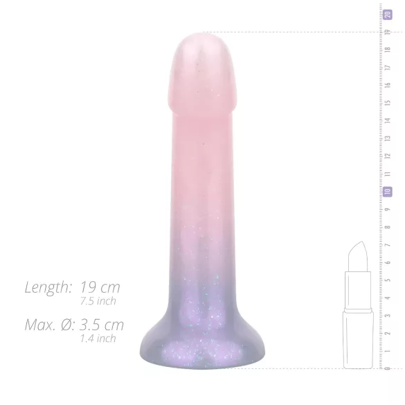 EasyToys - dildo sa šljokicama - 19 cm - roza