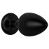/ Easytoys Anal Collection - metalni analni čep s kamenom - M (crna)