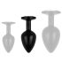 / Easytoys Anal Collection - metalni analni čep s kamenom - M (crna)