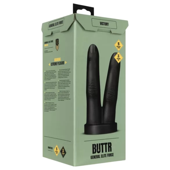 BUTTR - Dvostruki analni dildo za prste - crni