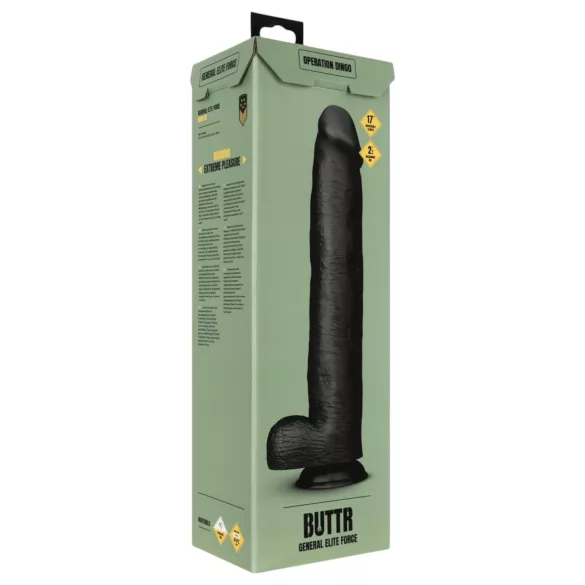 BUTTR Operation Dingo - veliki realistični dildo - 43 cm - crni