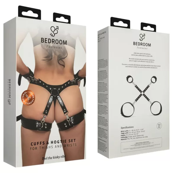 Bedroom Fantasies - lisice za zapešća i bedra - crne