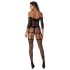 Christine - Prozirni mrežasti kombinezon - (crni) - XS-XL