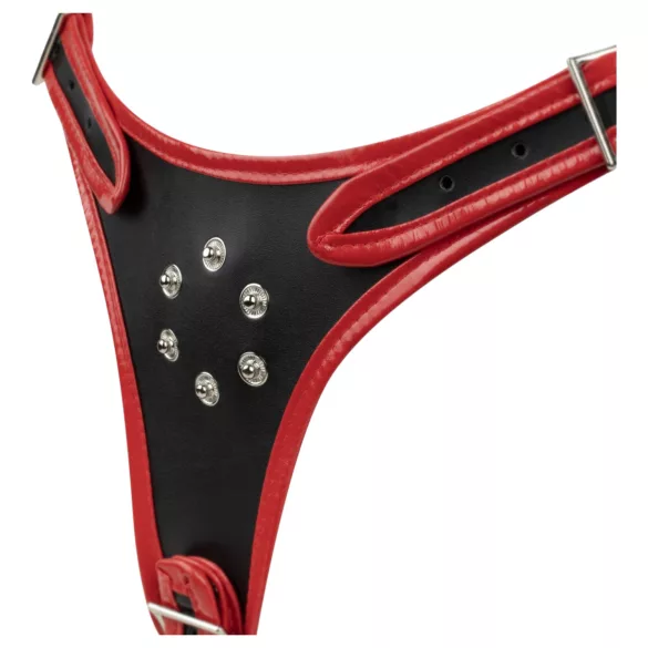 Easytoys - strap-on gaćice s trostrukim dildom - crne