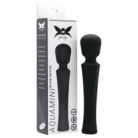 Pixey Aquamini - mini wand vibrator (crni)