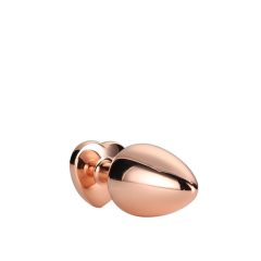   Gleaming Love - aluminijski analni dildo sa kamenom u obliku srca (ružičasto zlato)