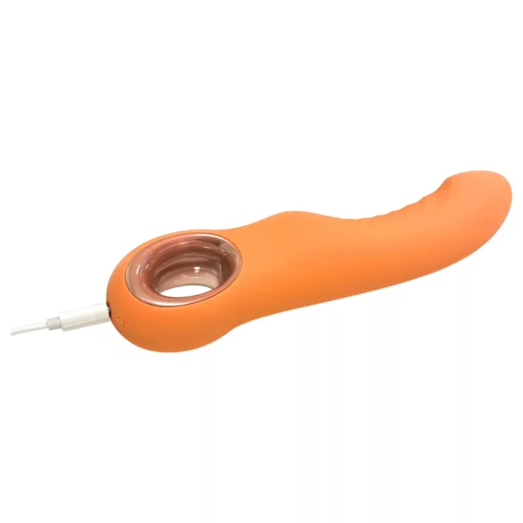 Glam - savitljivi rebrasti vibrator (breskvaste boje)