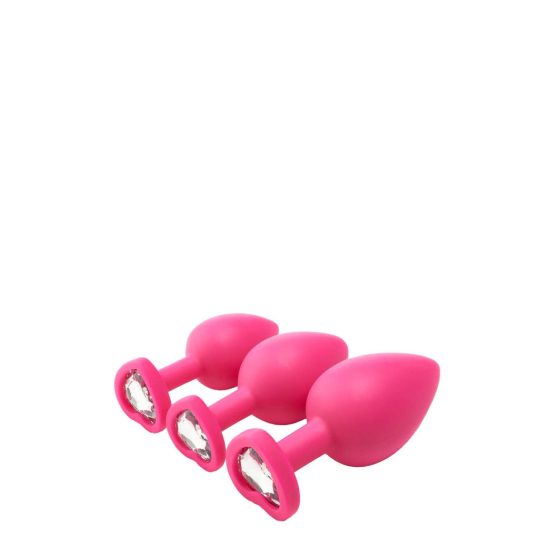 Flirts set za analni trening - analni dildo set (3 kom) - roza
