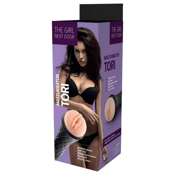 The Girl Next Door Tori - realistična umjetna vagina u futroli - bež-crna