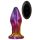 Glamour Glass - konični, stakleni analni vibrator s radiom (šareni)