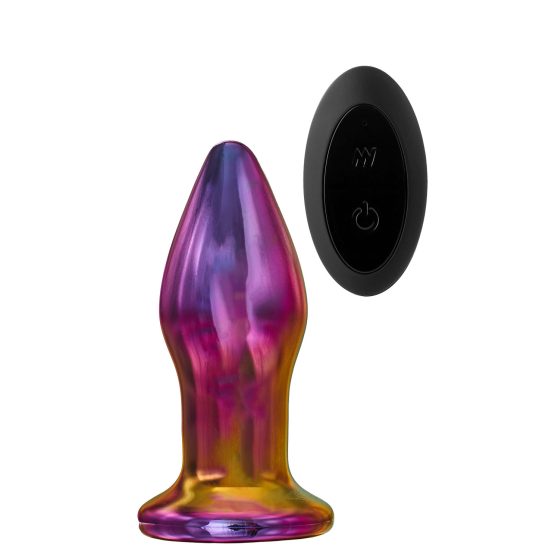 Glamour Glass - stožasti, radio, stakleni analni vibrator (u boji)