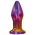 Glamour Glass - konični, stakleni analni vibrator s radiom (šareni)