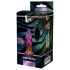 Glamour Glass - konični, stakleni analni vibrator s radiom (šareni)