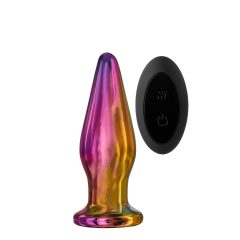   Glamour Glass - šiljak, radio, stakleni analni vibrator (u boji)