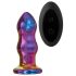 Glamour Glass - radio stakleni analni vibrator - valoviti (šareni)