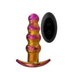   Glamour Glass - perle, radio, stakleni analni vibrator (u boji)