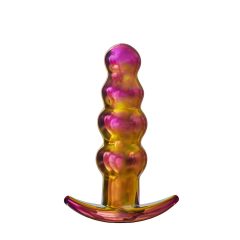   Glamour Glass - perle, radio, stakleni analni vibrator (u boji)