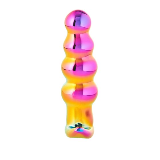 Glamour Glass - perle, radio, stakleni analni vibrator (u boji)