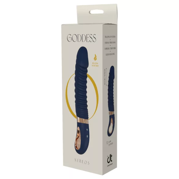 Goddess - rebrasti vibrator s grijanjem (tamno plavi)