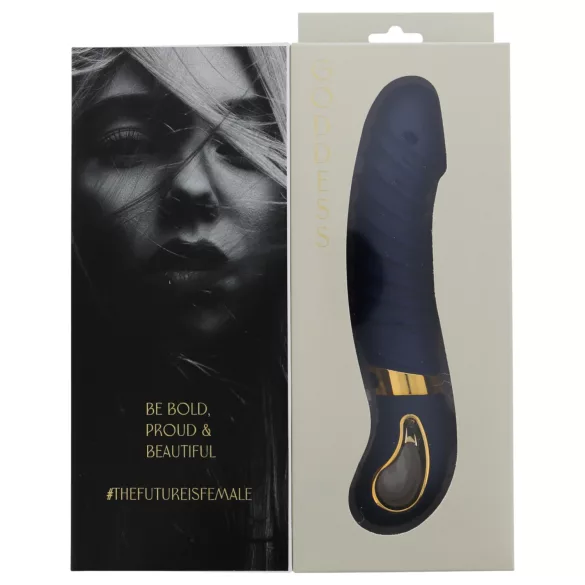 Goddess - rebrasti vibrator s grijanjem (tamno plavi)