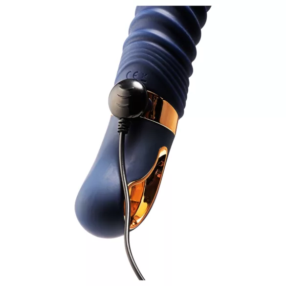 Goddess - rebrasti vibrator s grijanjem (tamno plavi)