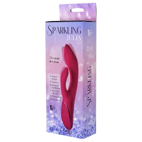 Julia Duo Sjaj - bežični vibrator s rukohvatom za klitoris (crveni)