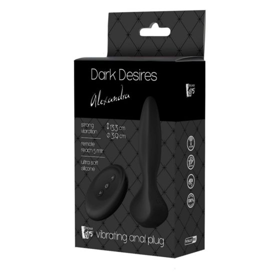 Dark Desires Alexandra - bežični, radio analni vibrator (crni)
