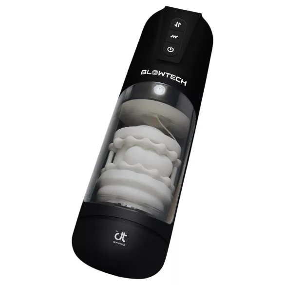 Dreamtoys Blowtech - vibrirajući, gore-dolje krećući masturbator (crni)