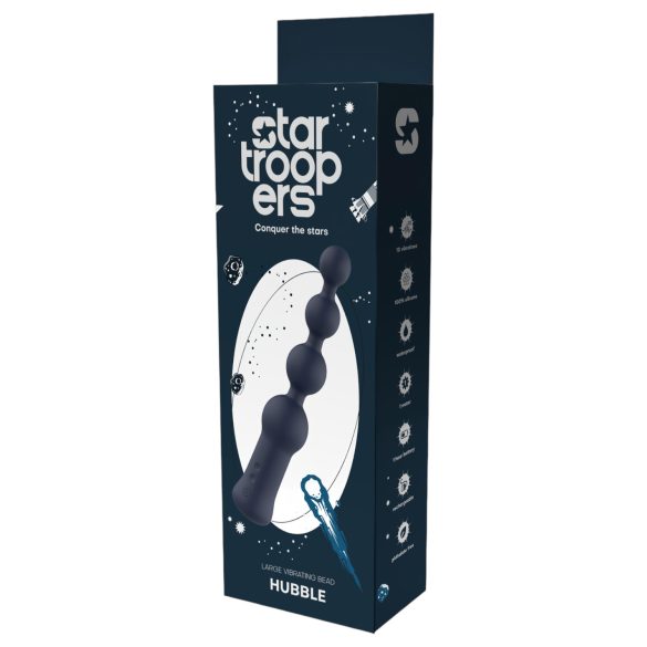 Startroopers Hubble - vibrirajući analni čep s perlicama - plavi