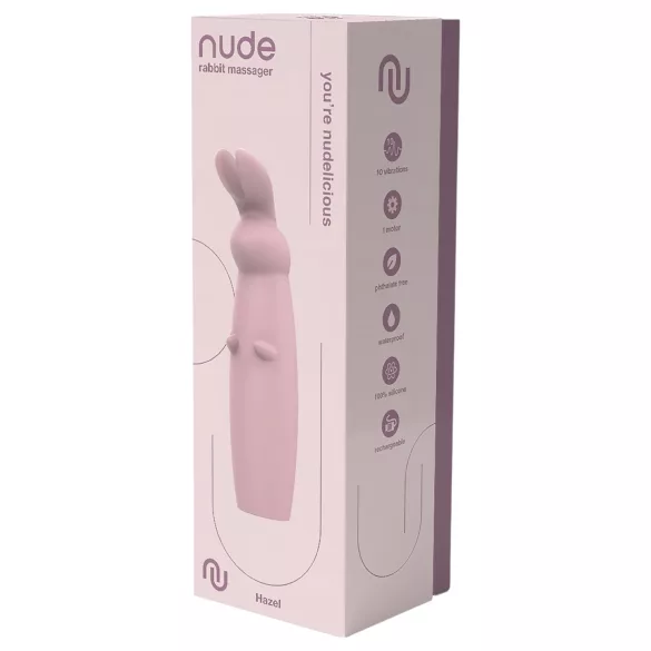 Nude Hazel - vibrator za klitoris s ušima - punjivi - ljubičasti
