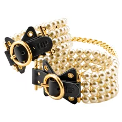 Allure - lisice za gležnjeve s perlicama - crne