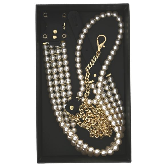 Allure - ogrlica s perlama i povodcem - crna