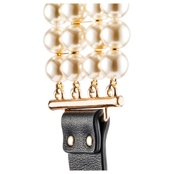 Allure - ogrlica s perlama i povodcem - crna