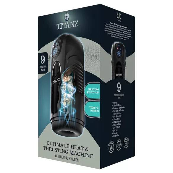 Titanz Ultimate Heat & Thrusting - automatski masturbator (crni)