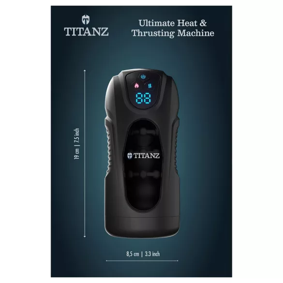 Titanz Ultimate Heat & Thrusting - automatski masturbator (crni)