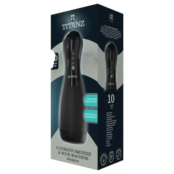 Titanz Ultimate Squeeze & Suck - automatski masturbator (crni)