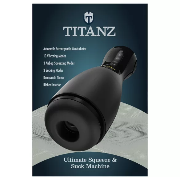 Titanz Ultimate Squeeze & Suck - automatski masturbator (crni)