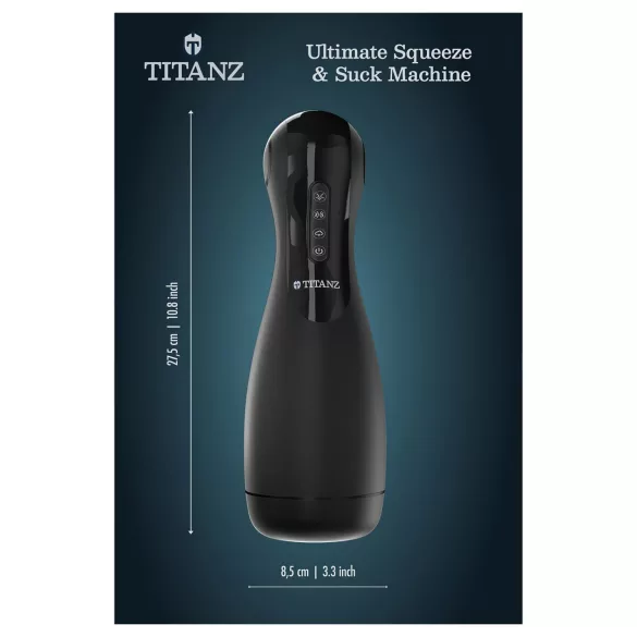 Titanz Ultimate Squeeze & Suck - automatski masturbator (crni)