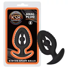 Kiotos - silikonski analni čep s rastezačem S (crni)
