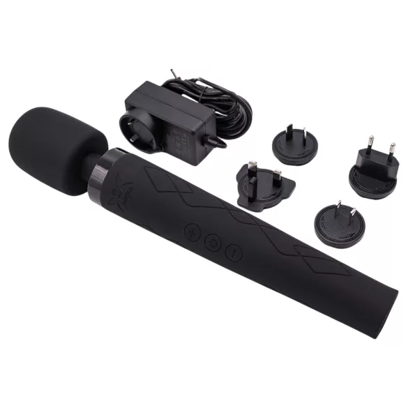 Pixey Deluxe Black Velvet - čarobni štapić vibrator L (crni)