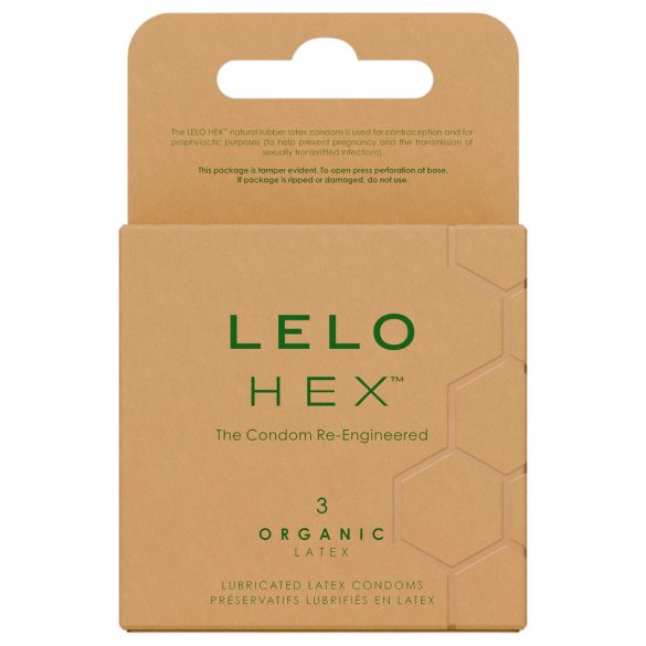 LELO Hex Organic - kondom za potenciju - organski lateks - 3 komada