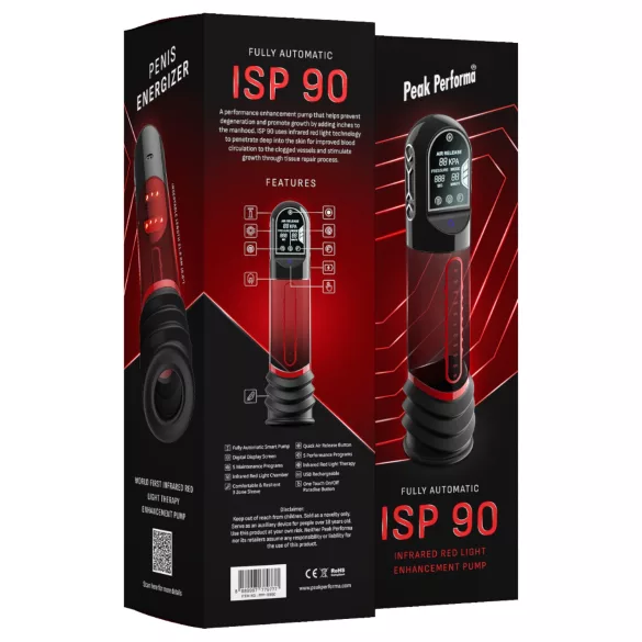 Peak Performa - automatska penis pumpa s infracrvenim svjetlom - prozirna
