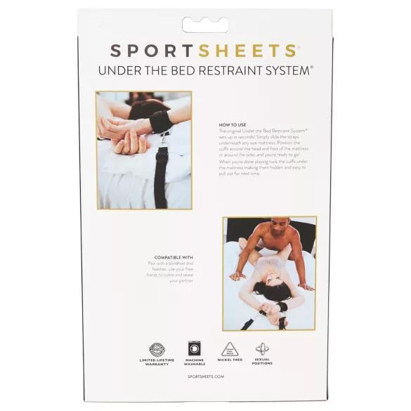 Sportsheets - set za vezanje za krevet - crna
