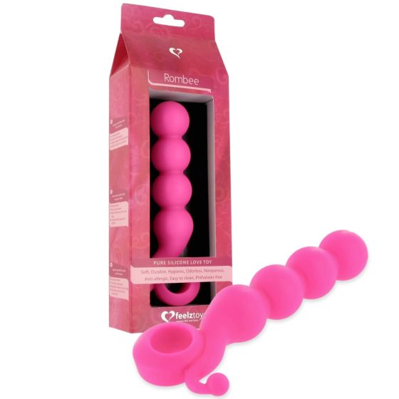 FEELZTOYS Rombee - dildo s analnim štapom s 4 lopte (roza)