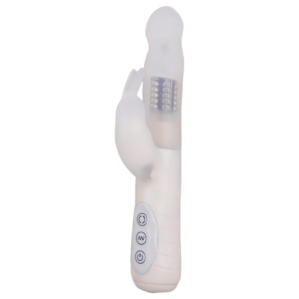 Layla Artiche - vodootporni rotirajući vibrator s klitoralnom rukom (bijeli)