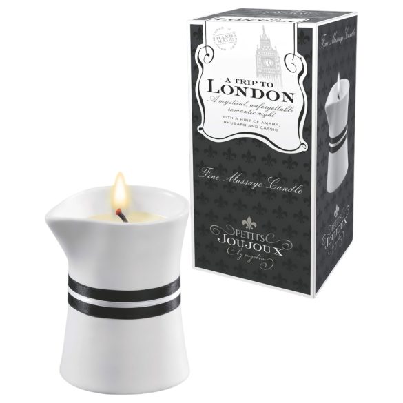 Petits Joujoux London masažna svijeća - rabarbara i amber (120ml)