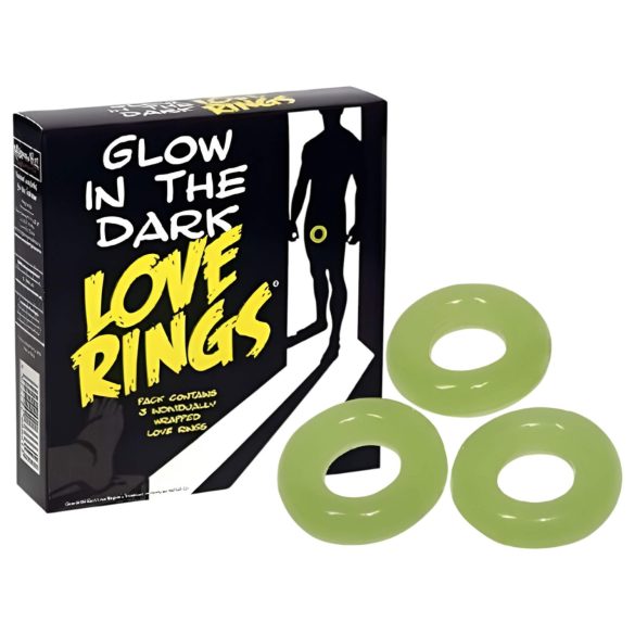 Love Rings - svijetleći prstenovi za penis (set od 3)