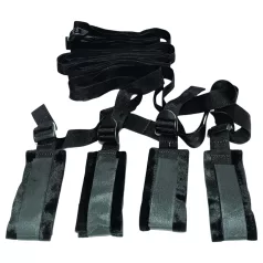 S&M - bondage set za vezanje za krevet - crna