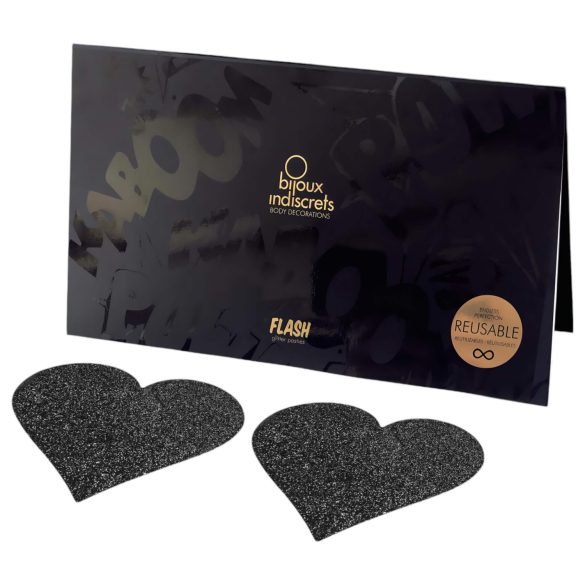 Bijoux Indiscrets Flash - srcoliki naljepci za bradavice (crni)