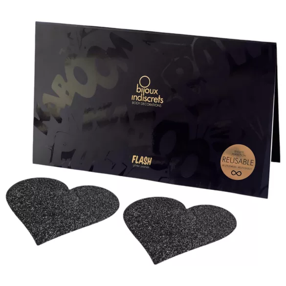 Bijoux Indiscrets - naljepnice za bradavice srce - crna